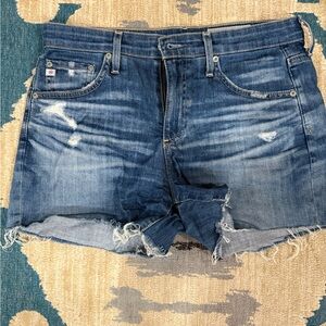AG Adriano Goldschmied Faded Blue Jean Shorts
